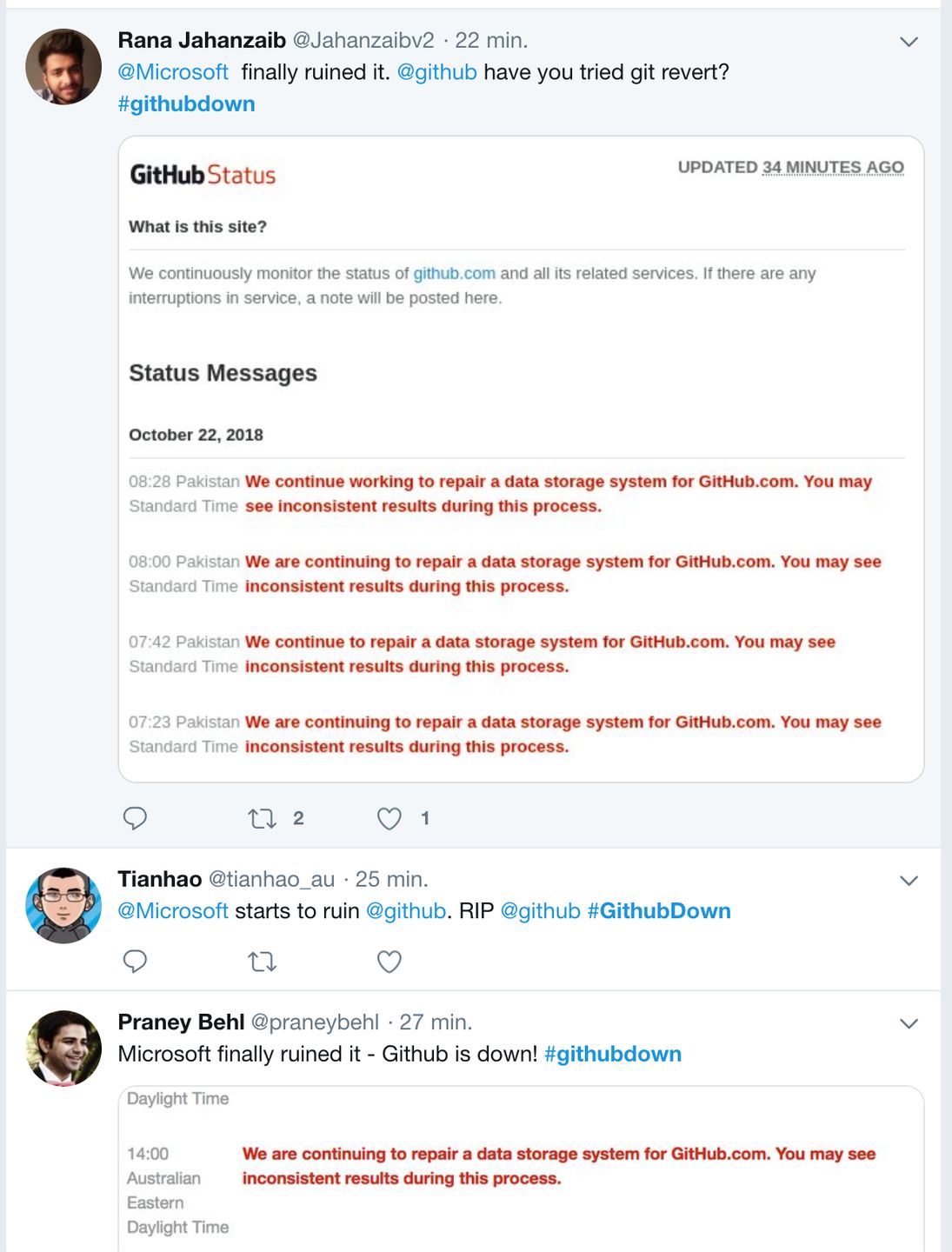 Awaria GitHuba, obwiniany Microsoft