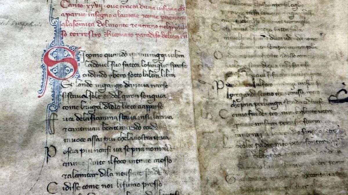 Dwie strony "Boskiej komedii" Dantego.