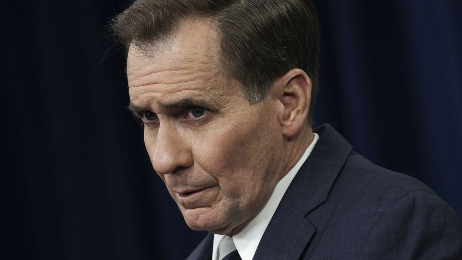 ARLINGTON, VIRGINIA - APRIL 19: Pentagon Press Secretary John Kirby holds a news briefing at the Pentagon on April 19, 2022 in Arlington, Virginia. Kirby updated the media on the Russian invasion of Ukraine and spoke about the recent shipments of American weapons and supplies to the Ukrainians.  (Photo by Kevin Dietsch/Getty Images)