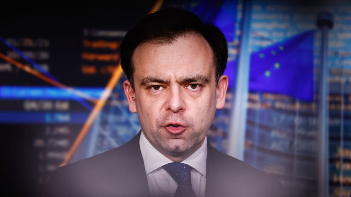 Andrzej Domanski, Poland's finance minster, during a Bloomberg Television interview in Brussels, Belgium, on Tuesday, Feb. 18, 2025. Domanski said the European Union needs to show more solidarity on defense spending in the face of "mixed signals" from the US. Photographer: Simon Wohlfahrt/Bloomberg via Getty Images