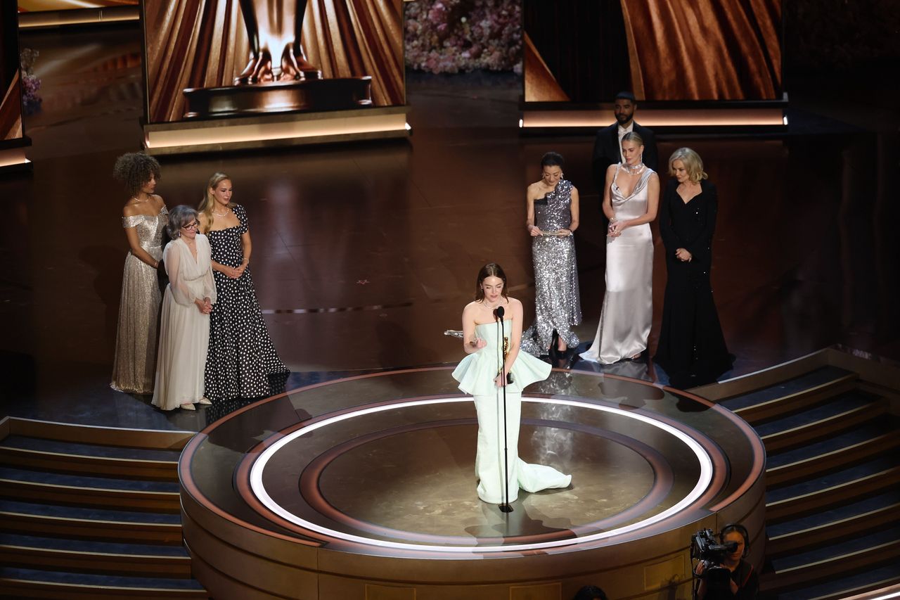 Emma Stone wins Best Actress for "Poor Things" at the 96th Annual Oscars held at Dolby Theatre on March 10, 2024 in Los Angeles, California. (Photo by Rich Polk/Variety via Getty Images)