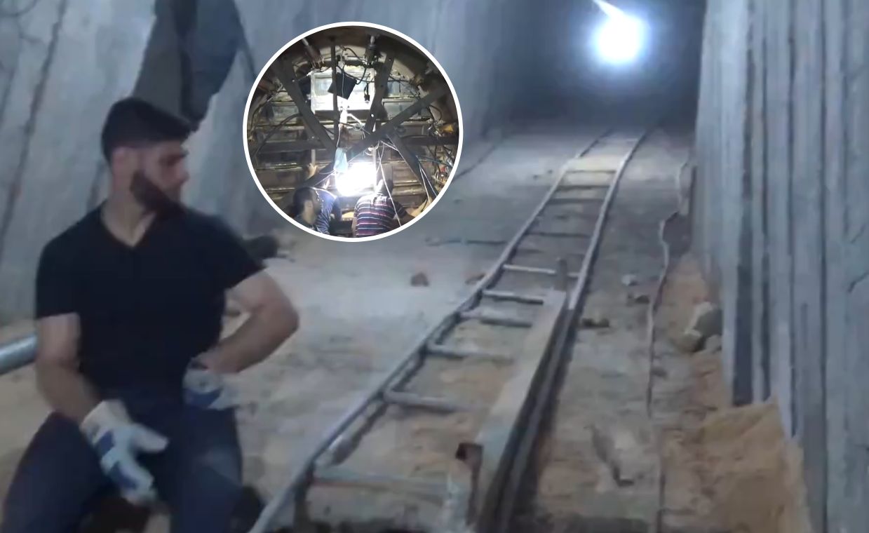 The Israeli military has published a recording allegedly presenting a tunnel.