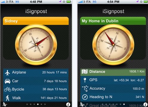 iSignpost – darmowy kompas na iPhone'a 2