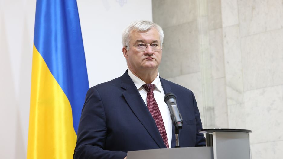 KYIV, UKRAINE - SEPTEMBER 13: Minister of Foreign Affairs of Ukraine Andrii Sybiha talks during a joint press conference on September 13, 2024 in Kyiv, Ukraine. At the meeting, the ministers discussed further defense cooperation and key steps the allies need to take to strengthen Ukraine. (Photo by Viktor Kovalchuk/Global Images Ukraine via Getty Images)