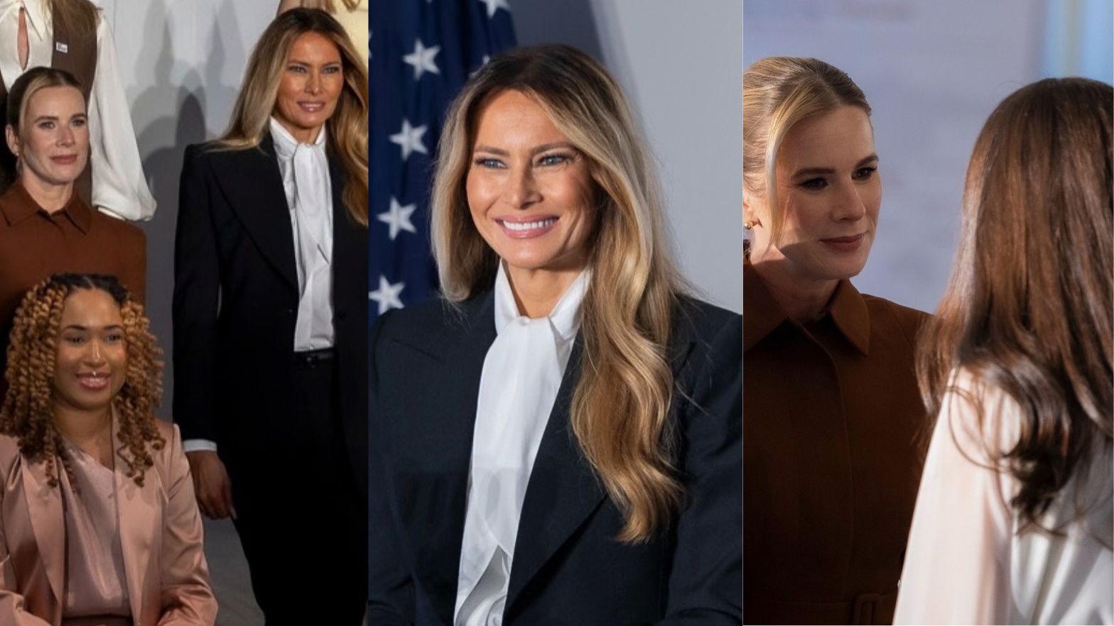 Marta Nawrocka u boku Melanii Trump