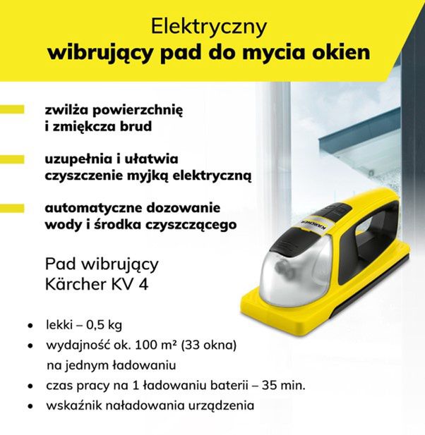 Elektryczny wibrujący pad do mycia okien Kärcher KV 4