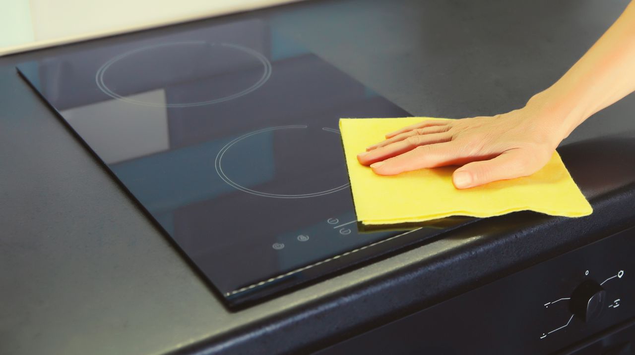 An induction cooktop requires gentle cleaning.