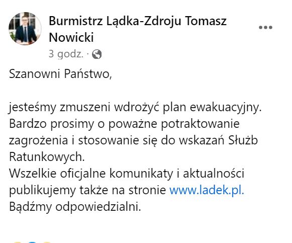 Apel burmistrza Lądka Zdroju