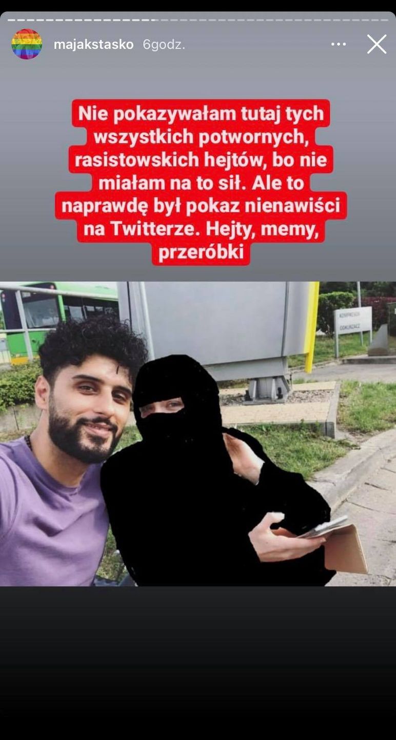 Maja Staśko publikuje na Instagramie obelgi i raistowskie, pełne hejtu komentarze po tym, jak wrzuciła do sieci zdjęcie z chłopakiem