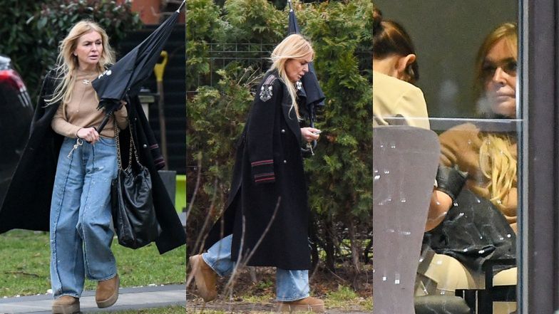 Monika Olejnik walczy z wiatrem i mknie przez trawnik z workiem Chanel za 25 TYSIĘCY ZŁOTYCH. Ikona? (ZDJĘCIA)
