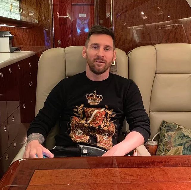 Leo Messi w swoim samolocie