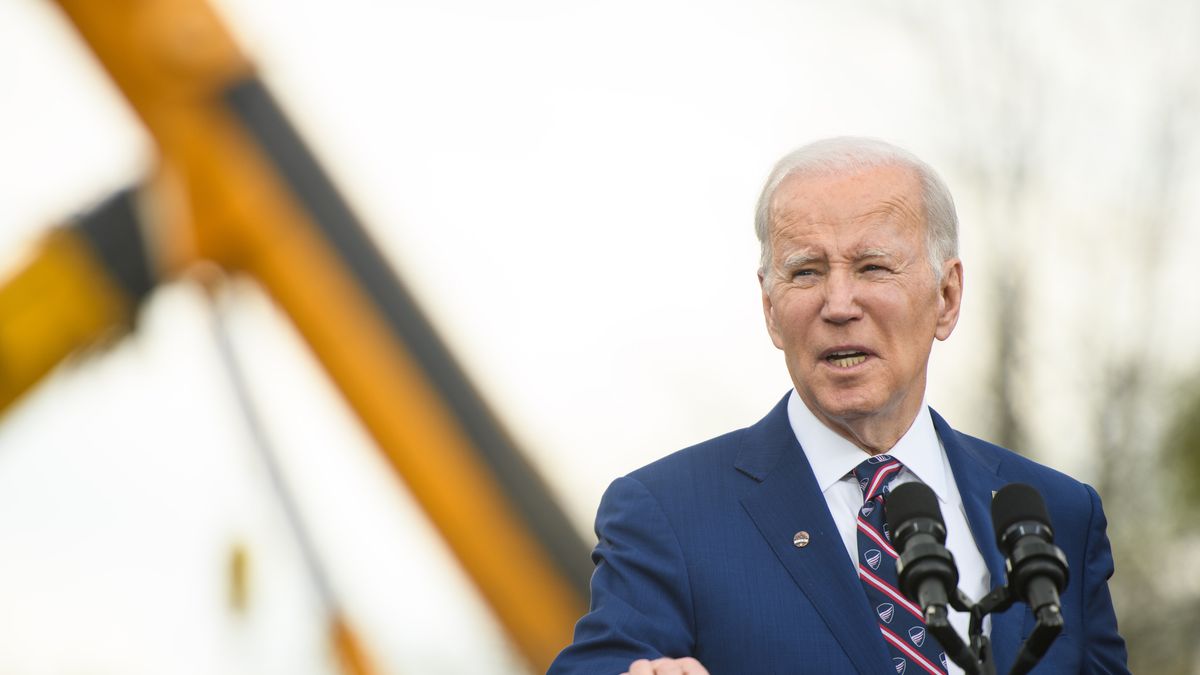DURHAM, NC - MARCH 28: U.S. President Joe Biden speaks during a visit to Wolfspeed, a semiconductor manufacturer, as he kicks off his Investing in America Tour on March 28, 2023 in Durham, North Carolina. Biden asserts that his Investing in America agenda has led to the strongest job growth in history, over $300 billion in major private sector investments nationwide, stronger infrastructure, and a Made in America manufacturing boom that is strengthening supply chains and national security. (Photo by Melissa Sue Gerrits/Getty Images)