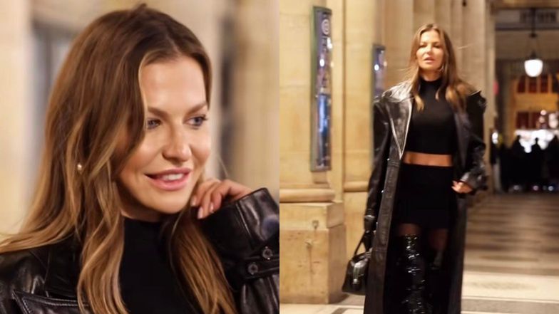 Czekoladowa stylizacja Anny Lewandowskiej na paryskim Fashion Weeku