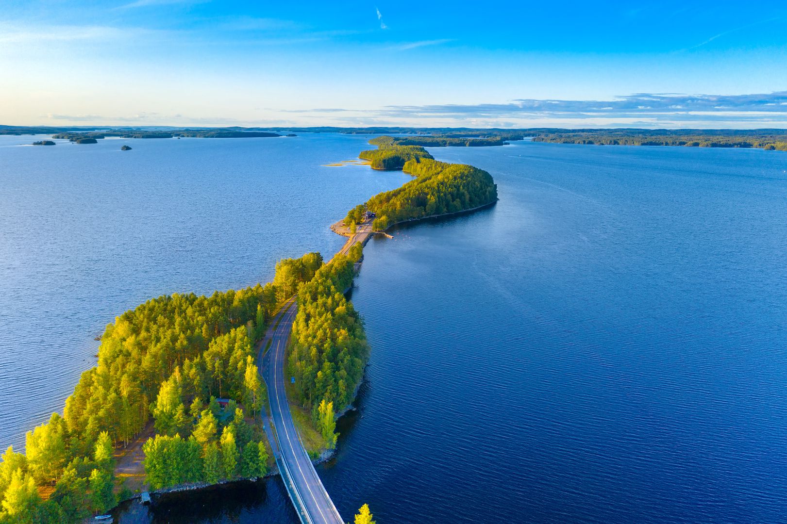 Jezioro Paijanne z lotu ptaka