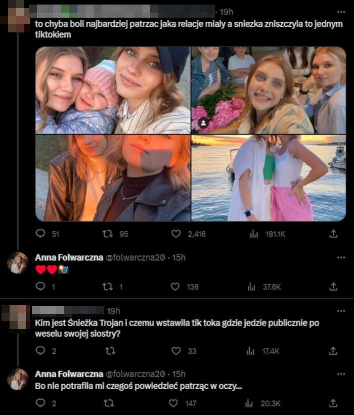 Siostra tiktokerki, która zjechała jej wesele, zabrała głos