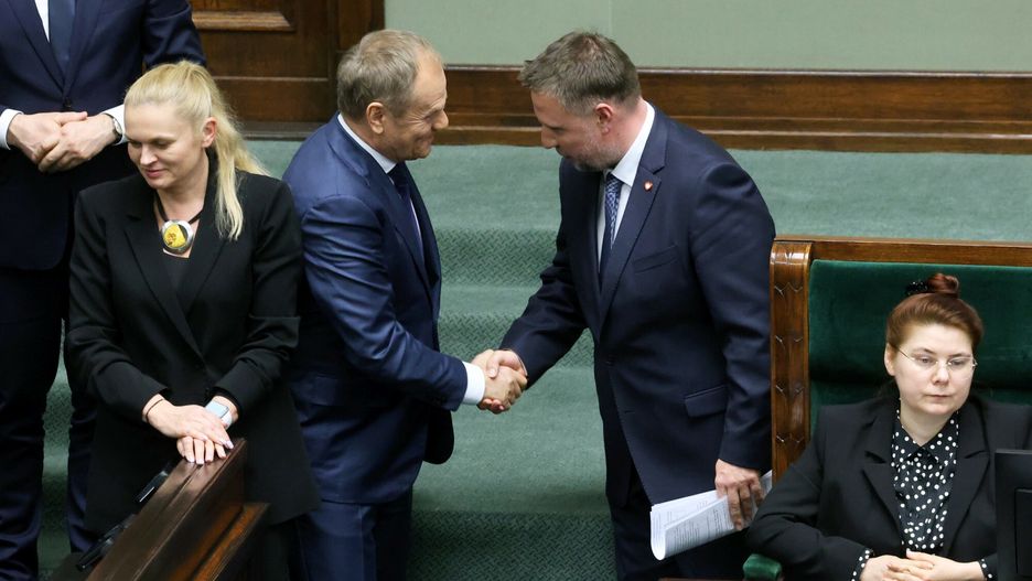 Posiedzenie Sejmu X kadencji. Na zdjęciu Donald Tusk i Marcin Kierwiński