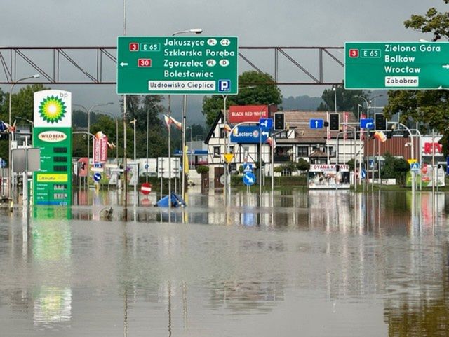Wielka woda w centrum Jeleniej Góry