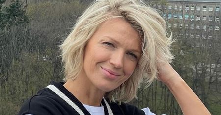 Jesienna stylizacja Magdy Mołek. W tej kurtce wyróżniała się z tłumu