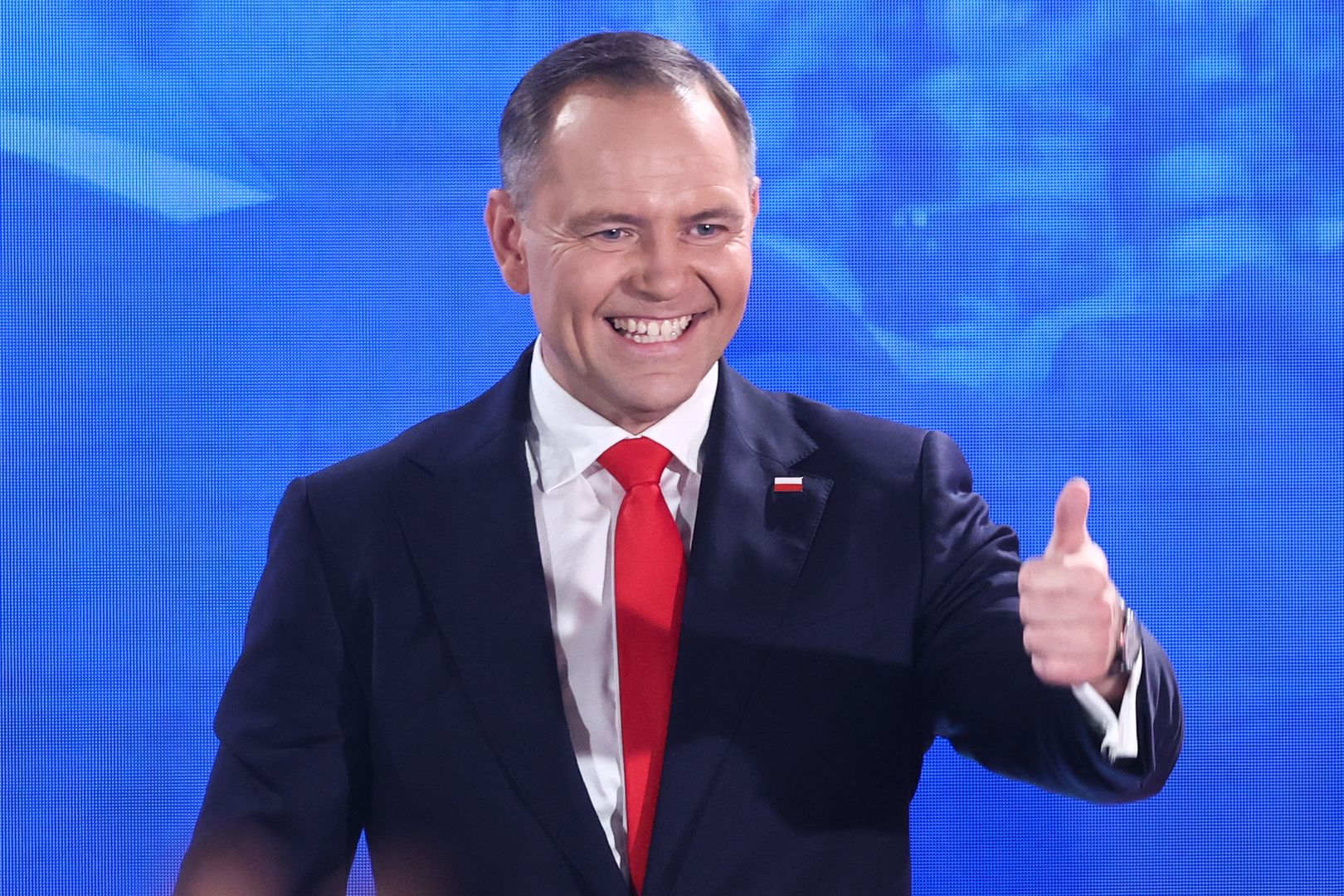 Poland Presidential Election
Law and Justice party supported candidate for the President of Poland Karol Nawrocki during the election evening after the second round of presidential election in Warsaw, Poland on June 1, 2025. (Photo by Jakub Porzycki/NurPhoto via Getty Images)
NurPhoto
polish president, polish election, political candidate, presidential race, vote, election evening, presidential vote, political photograph, election campaign, runoff, political support, jakub porzycki, political news., election results, election coverage, political event, second, second round, presidential, law and justice party, nurphoto, election process, polish, elections, warsaw event, election night, for president, electoral process, polish politics, june 1, political gathering