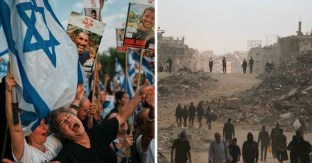 Izraelczycy świętują, Palestyńczycy wracają do ruin