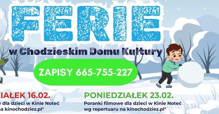 Ferie zimowe w Chodzieży: kino, warsztaty i bal karnawałowy