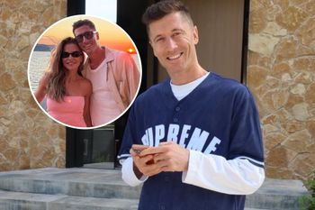 Robert Lewandowski w uścisku z żoną. Takie sceny tuż przed wylotem do USA