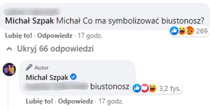 Michał Szpak tłumaczy symbolikę biustonosza internaucie