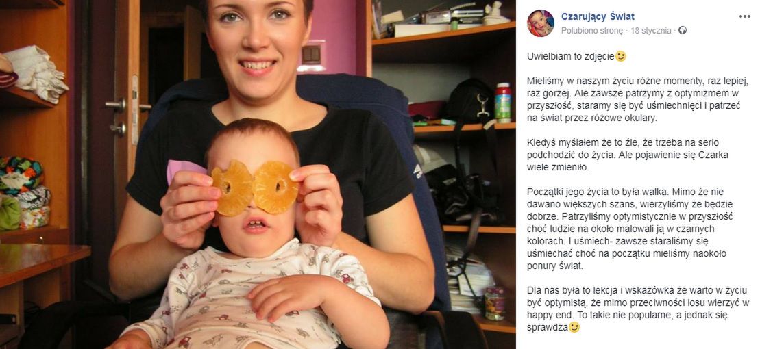 Adam, tata Czarka, prowadzi stronę o swoim nietypowym rodzicielstwie 