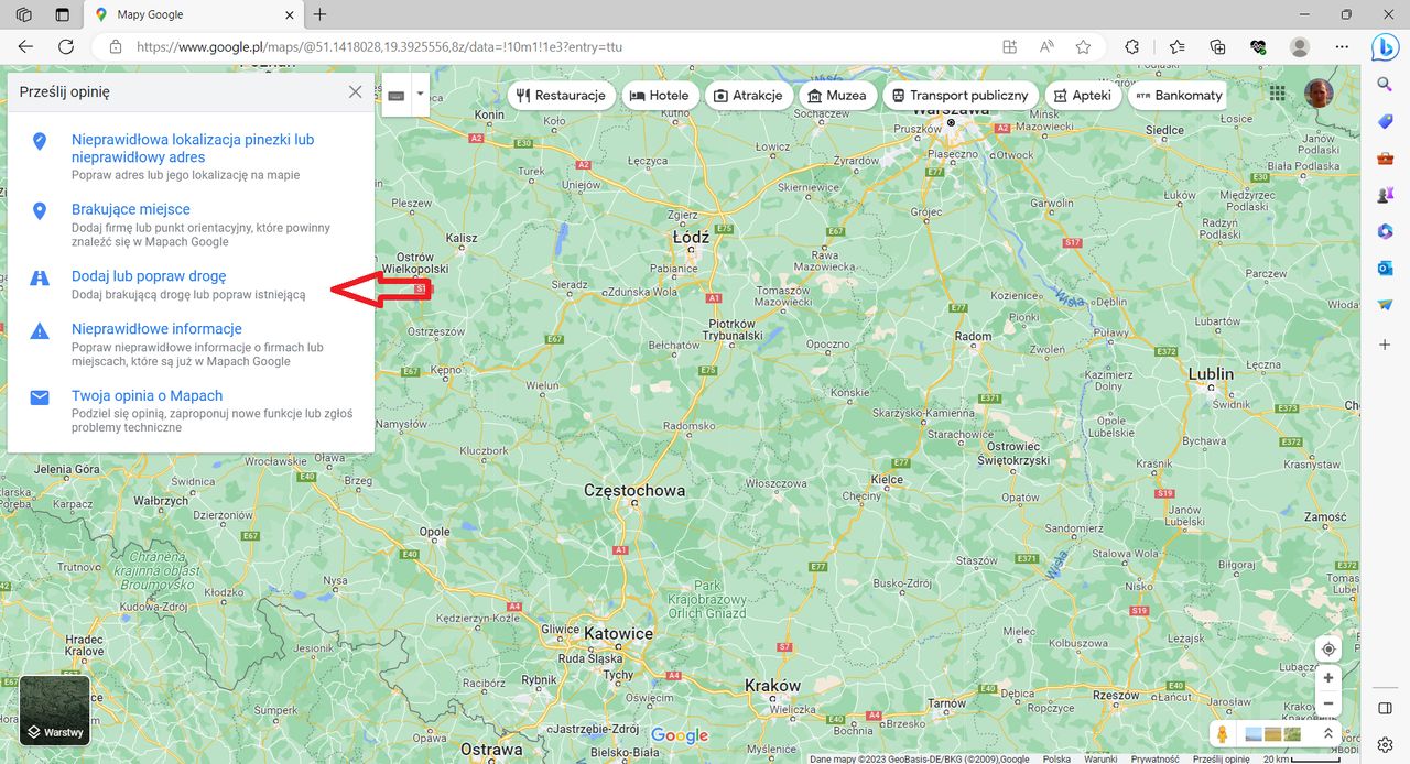 Google Maps - jak zgłosić błąd na mapie?