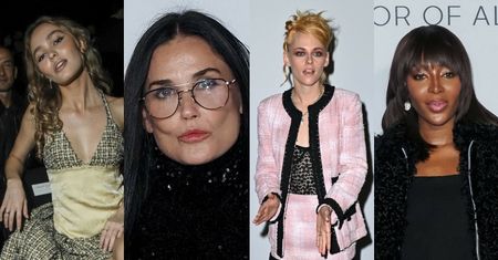 Gwiazdy brylują na paryskim Fashion Weeku: Demi Moore z córką, Lily-Rose Depp w sukience Chanel, poczochrana Kristen Stewart (ZDJĘCIA)