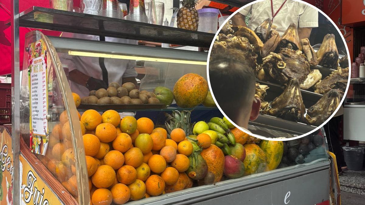 Stoiska z jedzeniem w sklepach i na targu w Maroko