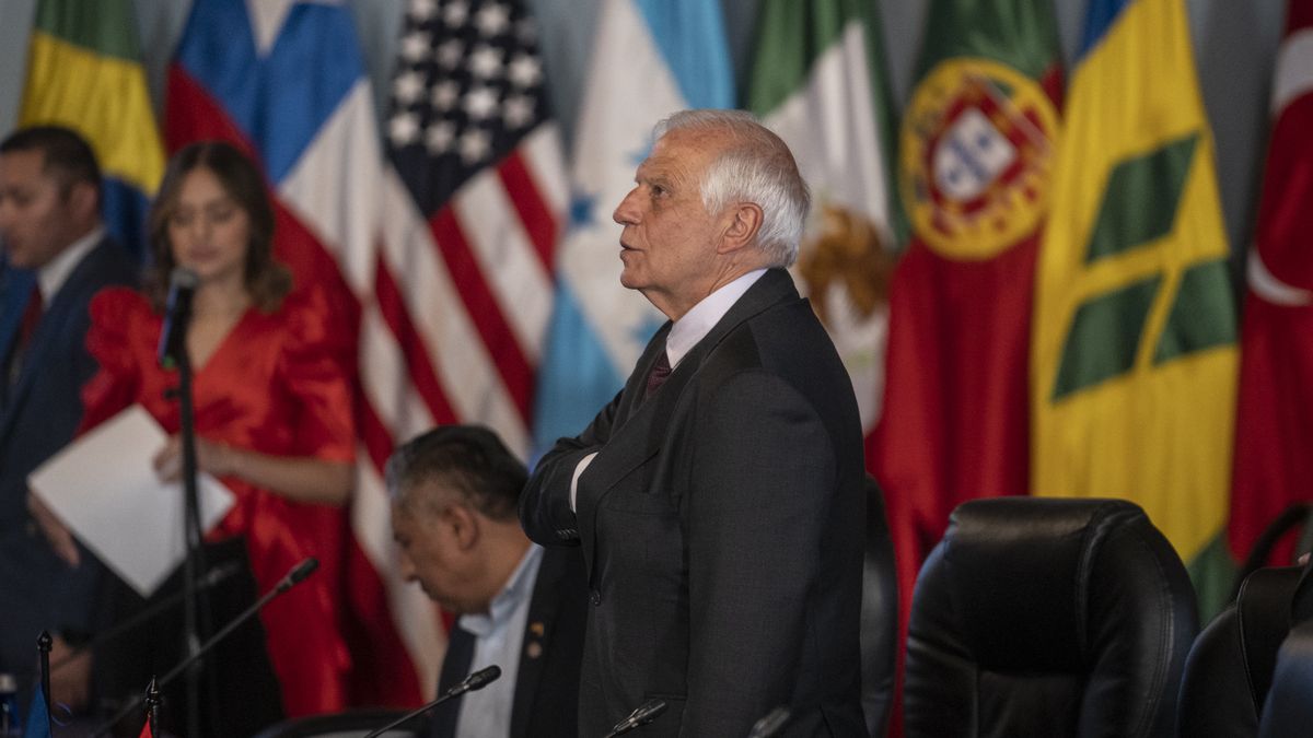 Josep Borrell, high representative of the European Union for foreign affairs and security, during a summit in Bogota, Colombia, on Tuesday, April 25, 2023. The arrival of Venezuelan opposition leader Juan Guaido in Bogota, and his call for protests as Petro kicks off a summit of international leaders, is undermining the Colombian government's efforts to unblock the political stalemate in its neighbor. Photographer: Nathalia Angarita/Bloomberg via Getty Images