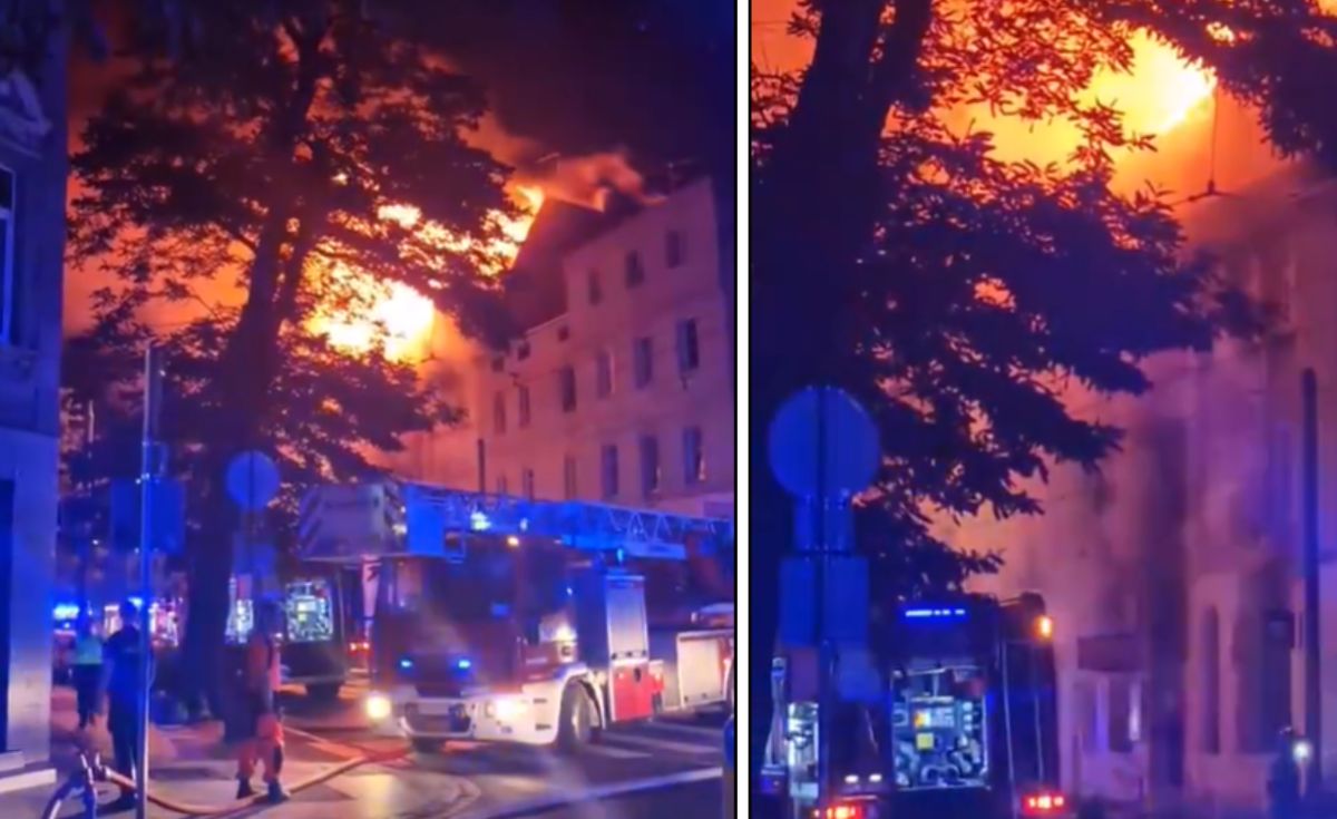 Pożar w Poznaniu. Zrzut ekranu / @Nasz Wągrowiec