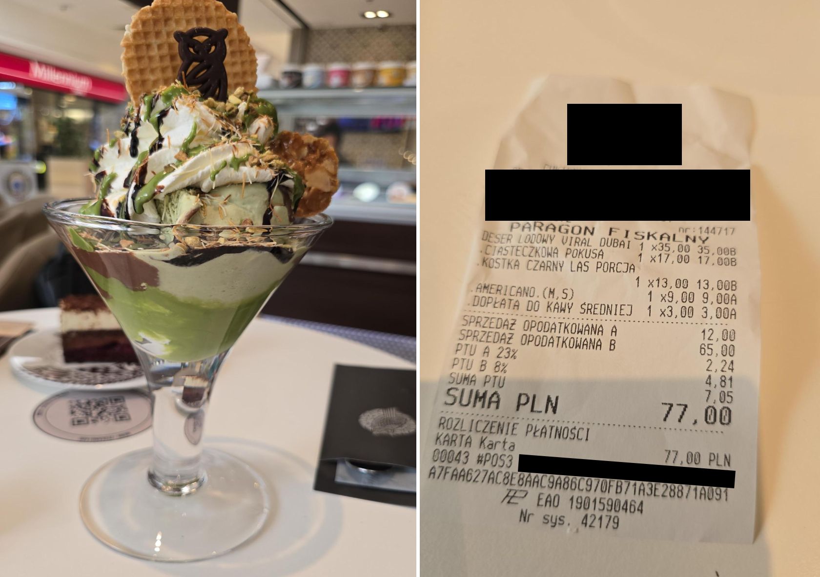 Deser lodowy prezentuje się imponująco, ale cena może zmrozić