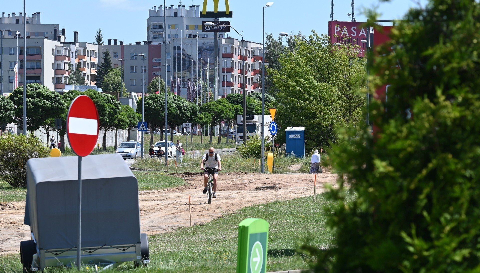 Plac budowy ścieżki rowerowej na osiedlu Ślichowice