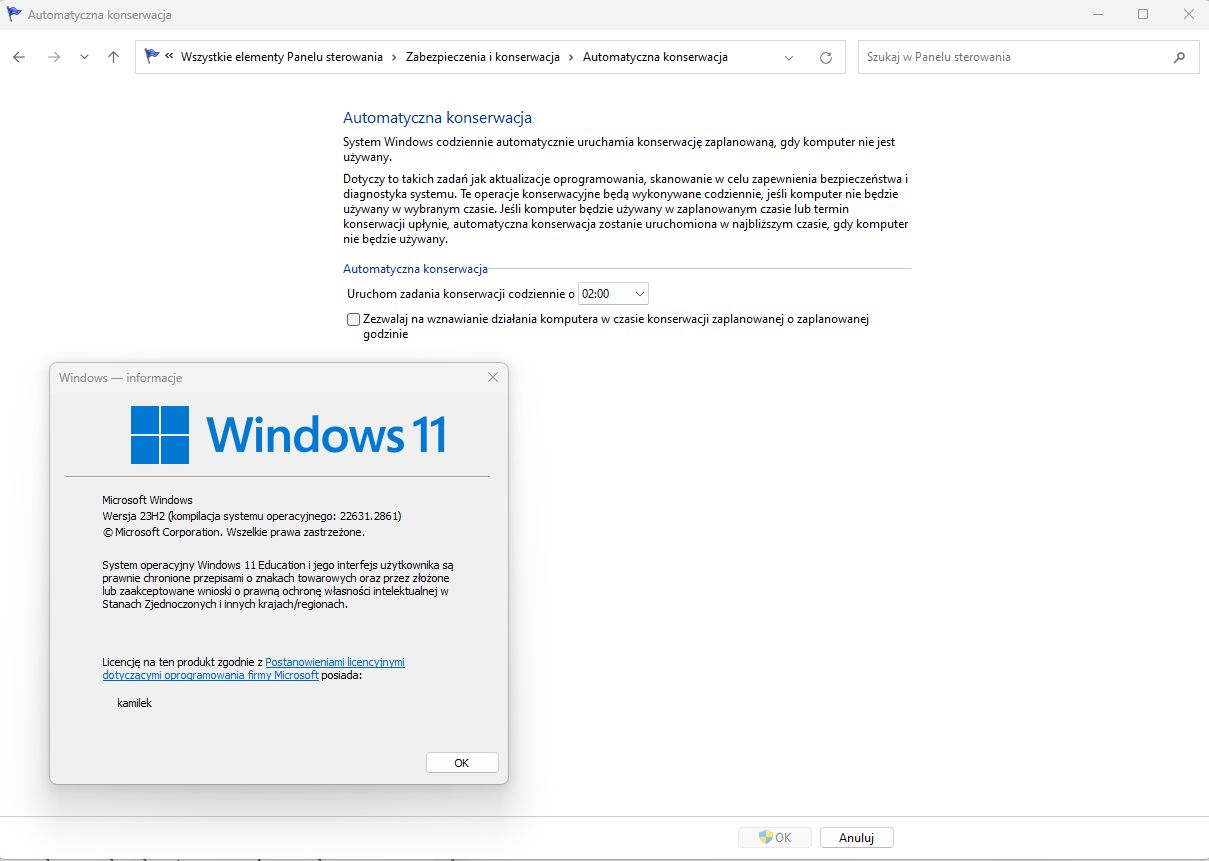Automatyczna konserwacja z Windows 7