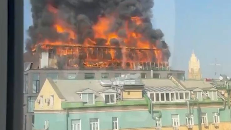 Pożar luksusowych apartamentów w Moskwie