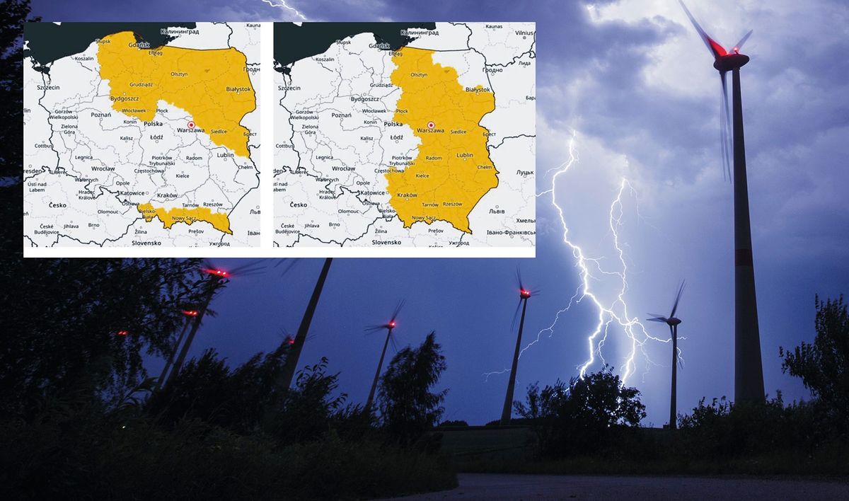 Pogoda. Nie będzie spokojnie. Nowe ostrzeżenia IMGW (na grafikach: alerty w piątek i prognoza zagrożeń na sobotę) 