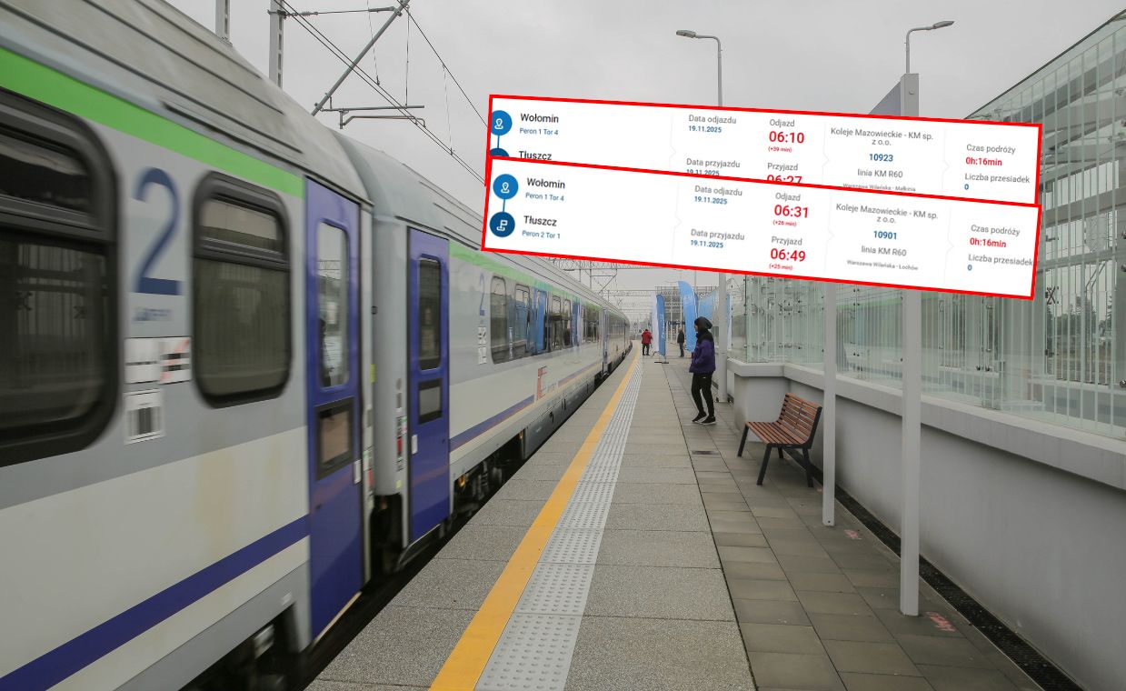 Utrudnienia pociągów pod Warszawą. Część pociągów opóźniona