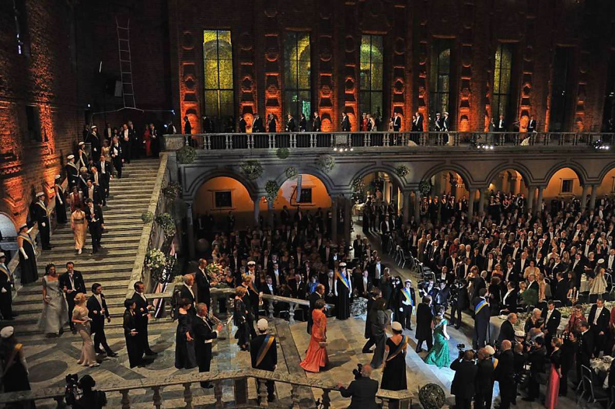 Sala balowa w Ratuszu sztokholmskim podczas wręczania Nagród Nobla