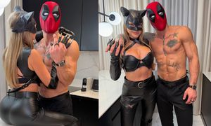 Skąpo odziana Ola Ciupa vel Kobieta-Kot i jej prywatny Deadpool POŻERAJĄ SIĘ na kuchennym blacie: "Nie możemy bez siebie żyć" (ZDJĘCIA)