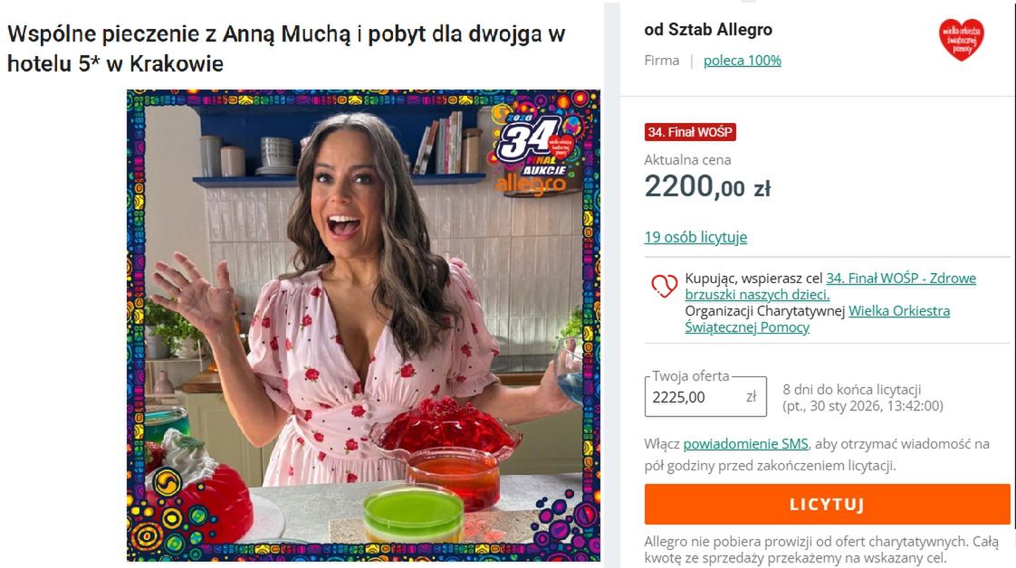 Oferta Anny Muchy na WOŚP 2026