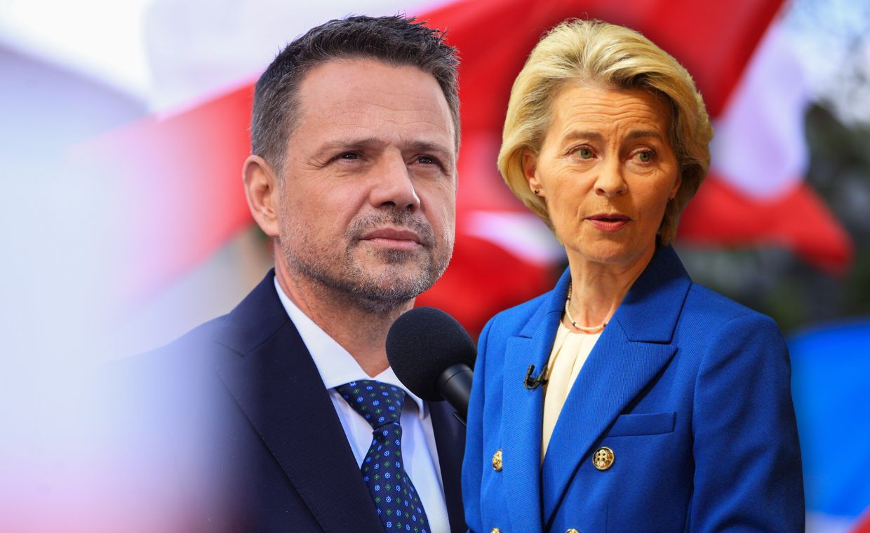 Rafał Trzaskowski oraz Ursula von der Leyen, przewodnicząca KE 