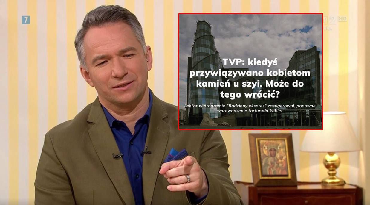 Rafał Patyra, prowadzący program "Rodzinny ekspres", w którym rozważano przywrócenie tortur wobec kobiet