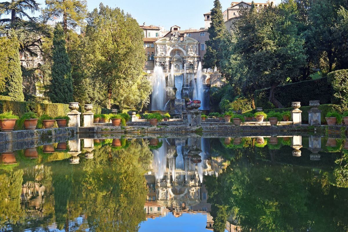 Fontanna Villa d'Este in Tivoli Włochy.