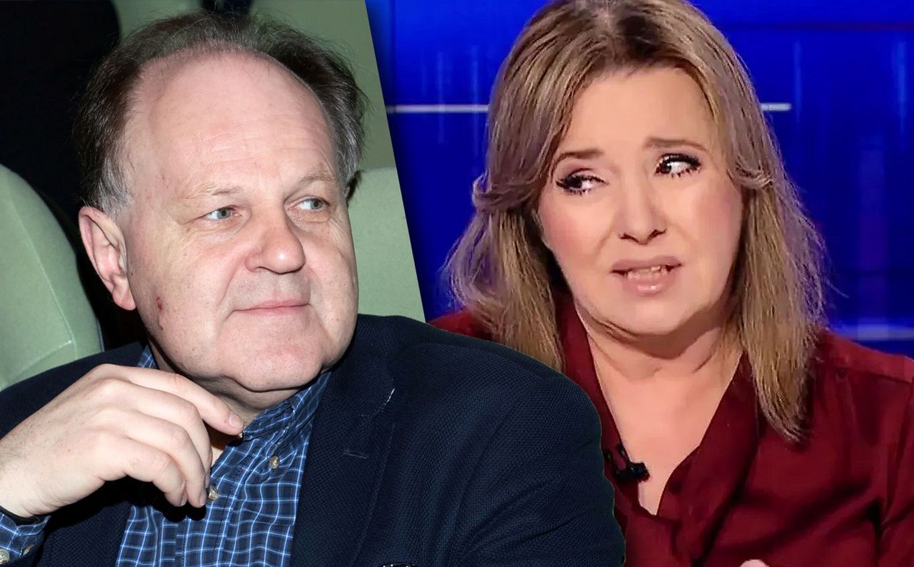 Ks. Kazimierz Sowa na premierze filmu "Liczba doskonała" oraz Danuta Holecka, prowadząca "Wiadomości" TVP