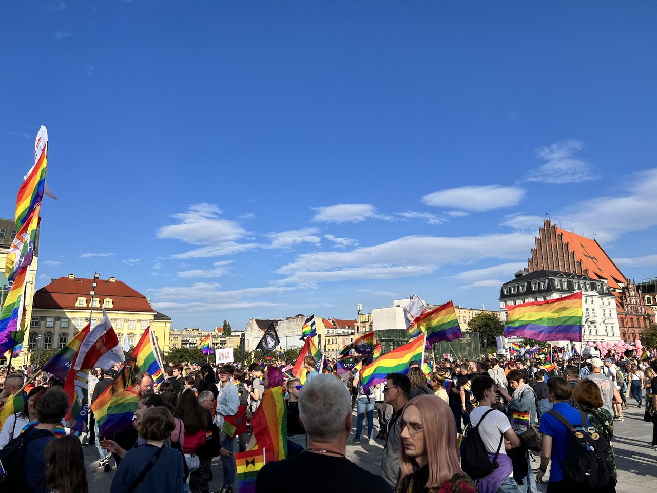 Wrocław. Marsz Równości na pl. Wolności