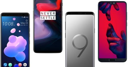 HTC U12+ vs OnePlus 6 vs Galaxy S9+ vs Huawei P20 Pro - porównanie specyfikacji