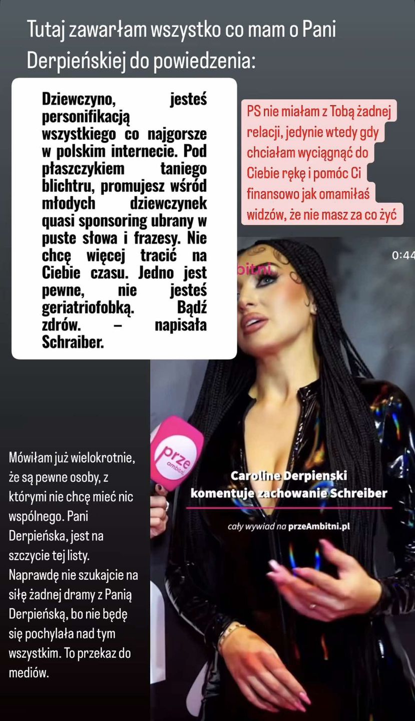 Marianna Schreiber przypuszcza kontratak na Caroline Derpienski