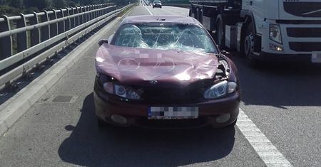 Zdemolowanym autem, bez szyb jechał obwodnicą Elbląga. W środku 21-latek po narkotykach